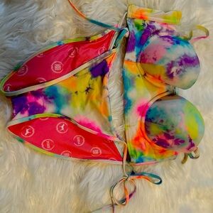 PINK tie dye 2pc bikini